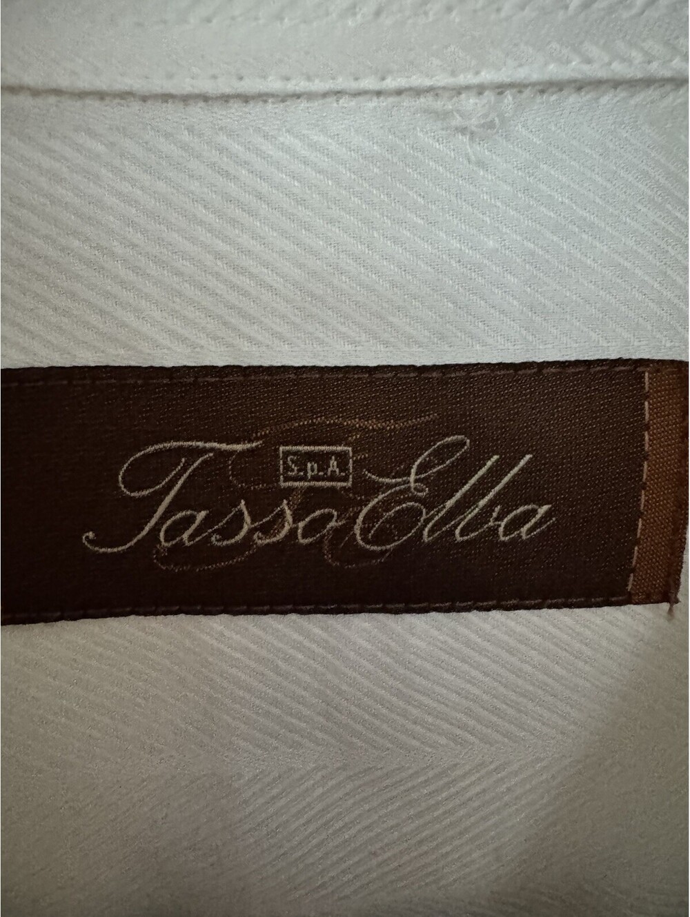 Tasso Ella,Mens Off White Dress shirt Size Large, Herringbone Pattern - Picture 7 of 7